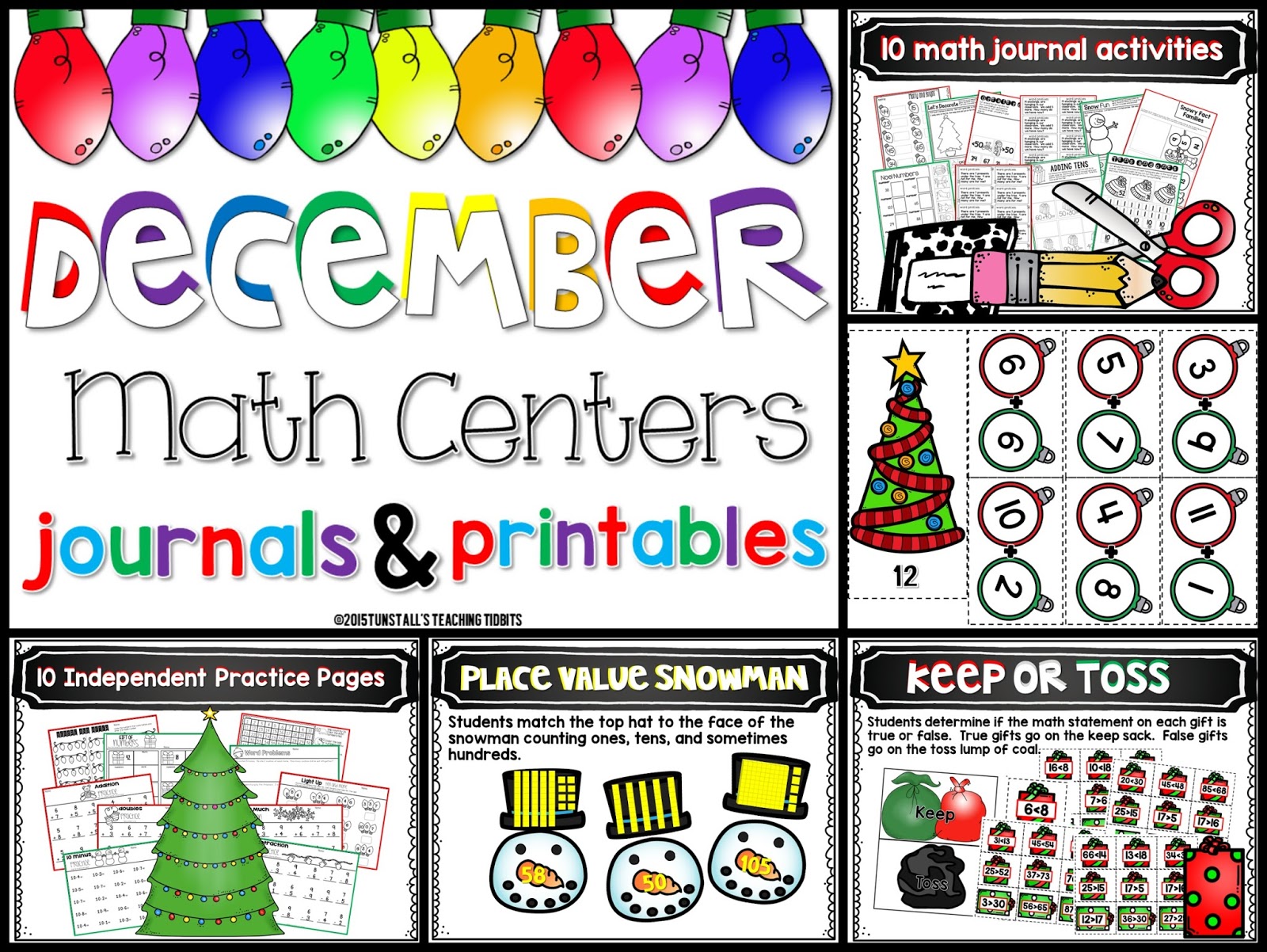 December Math Games, Journals, and Printables