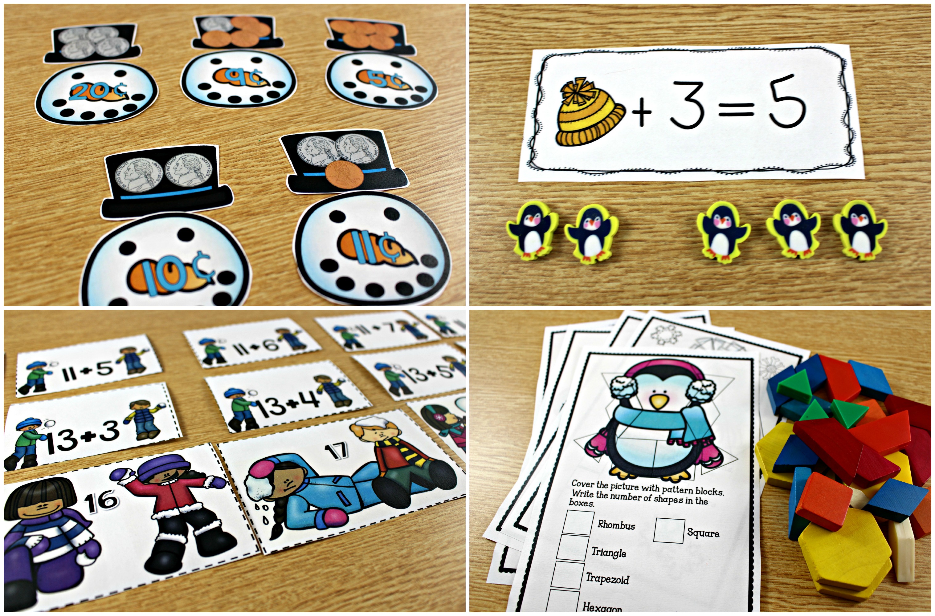 January Math Centers, Journals, and Printables