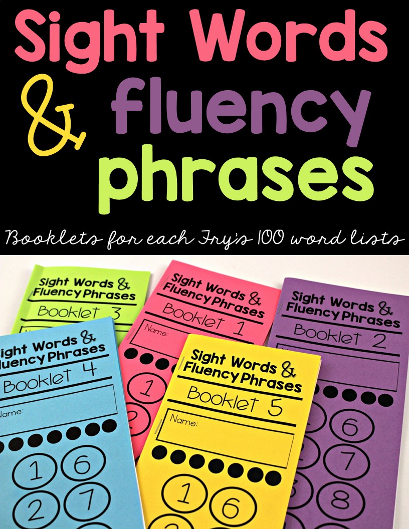 Sight Words and Fluency Phrases Booklets - Tunstall's Teaching