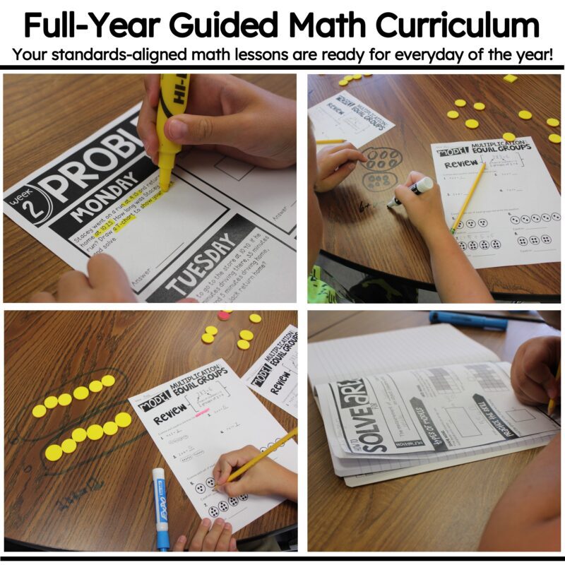 third grade guided math full year standards-aligned lessons
