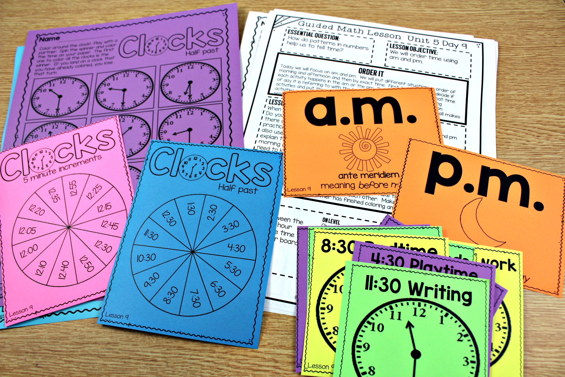 Time teacher. Teach time. Activities for the Math book.