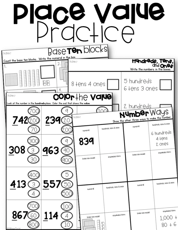 Place Value Lessons and Workstations - Tunstall's Teaching