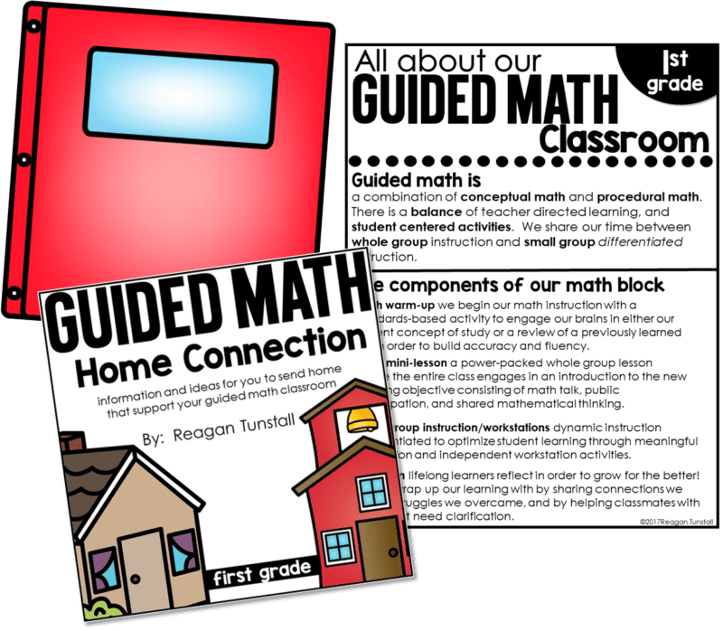 Home connections: Designed to connect work students do during math block with families at home. An alternative to homework but allows students to practice skills with minimal help and little written work. Created for no homework policy schools, schools whose students don't do homework, or for teachers to give to help parents help their child. For grades kindergarten, first grade, and second grade. Read "The Great Homework Debate" tunstallsteachingtidbits.com