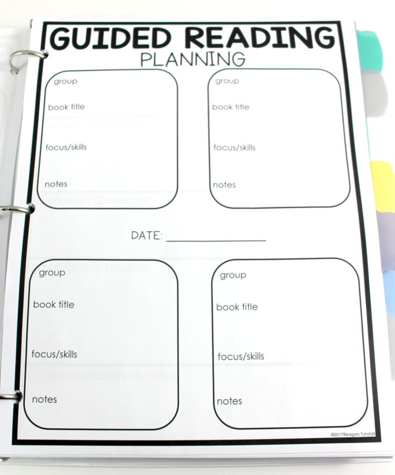 Guided Reading Teacher Binder Tunstall's Teaching Tidbits