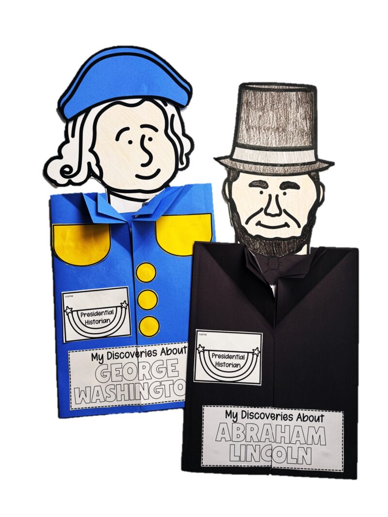George Washington and Abraham Lincoln Craft Research Activities Books