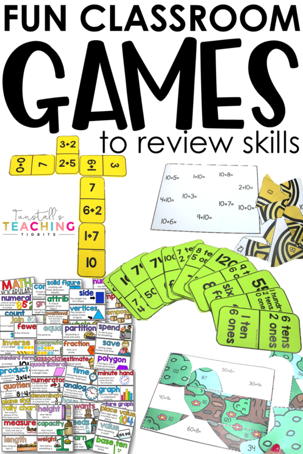 5 Fun Classroom Games to Review Skills for end of the year or assessments.