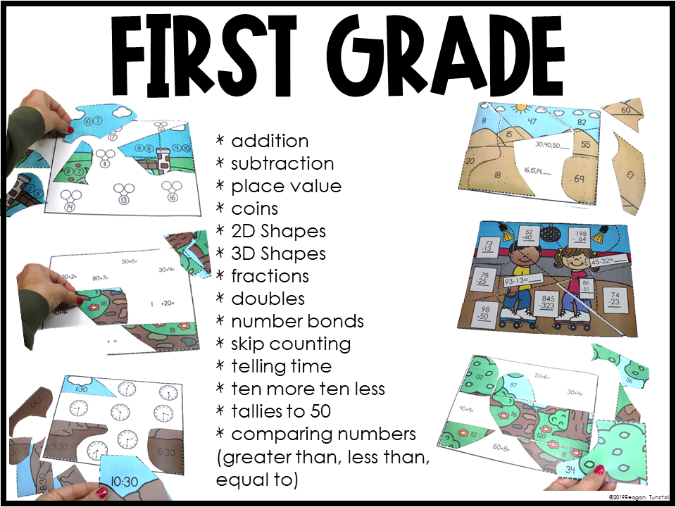 math puzzles for first grade math workstations