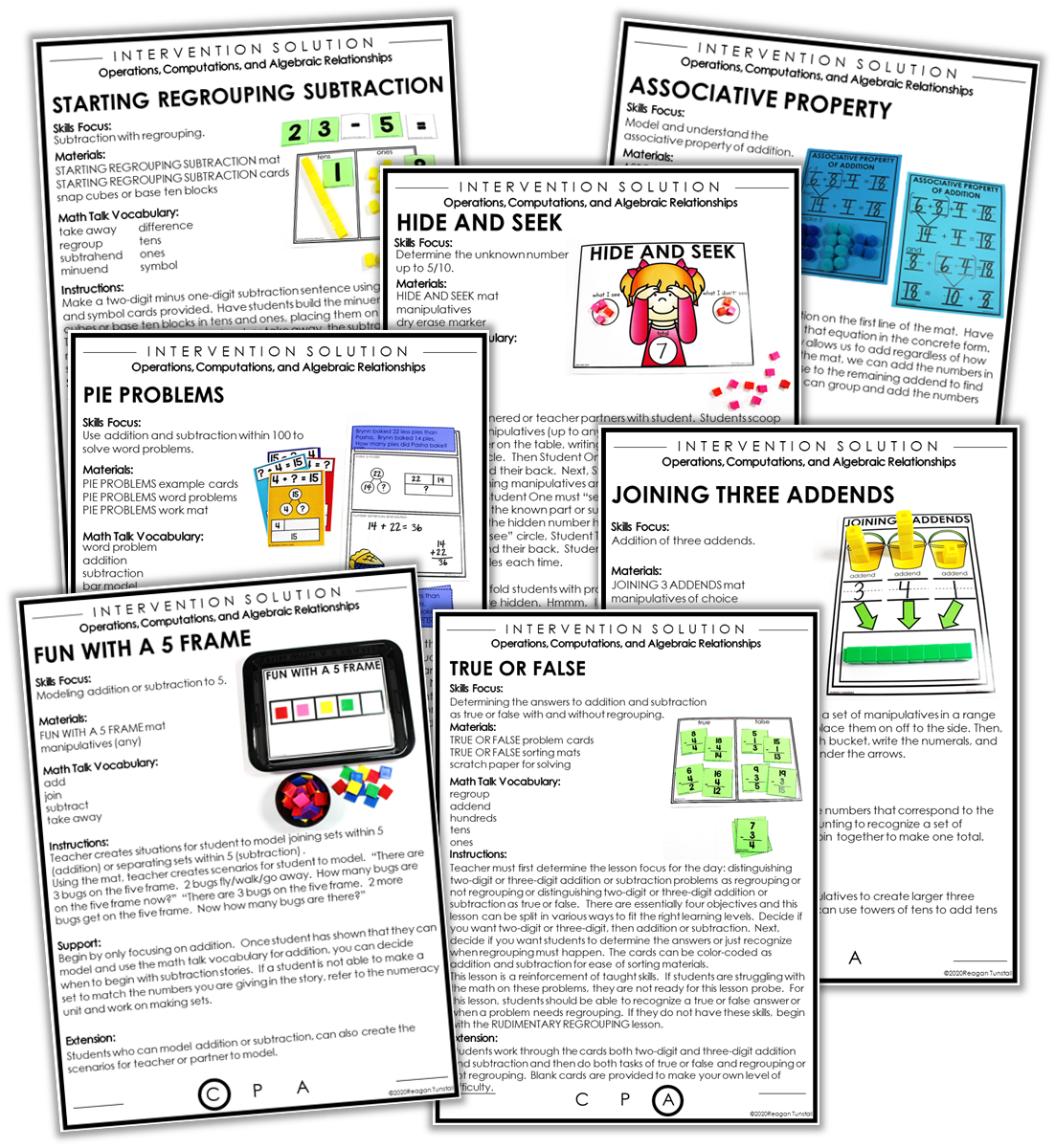 lesson instruction sheets