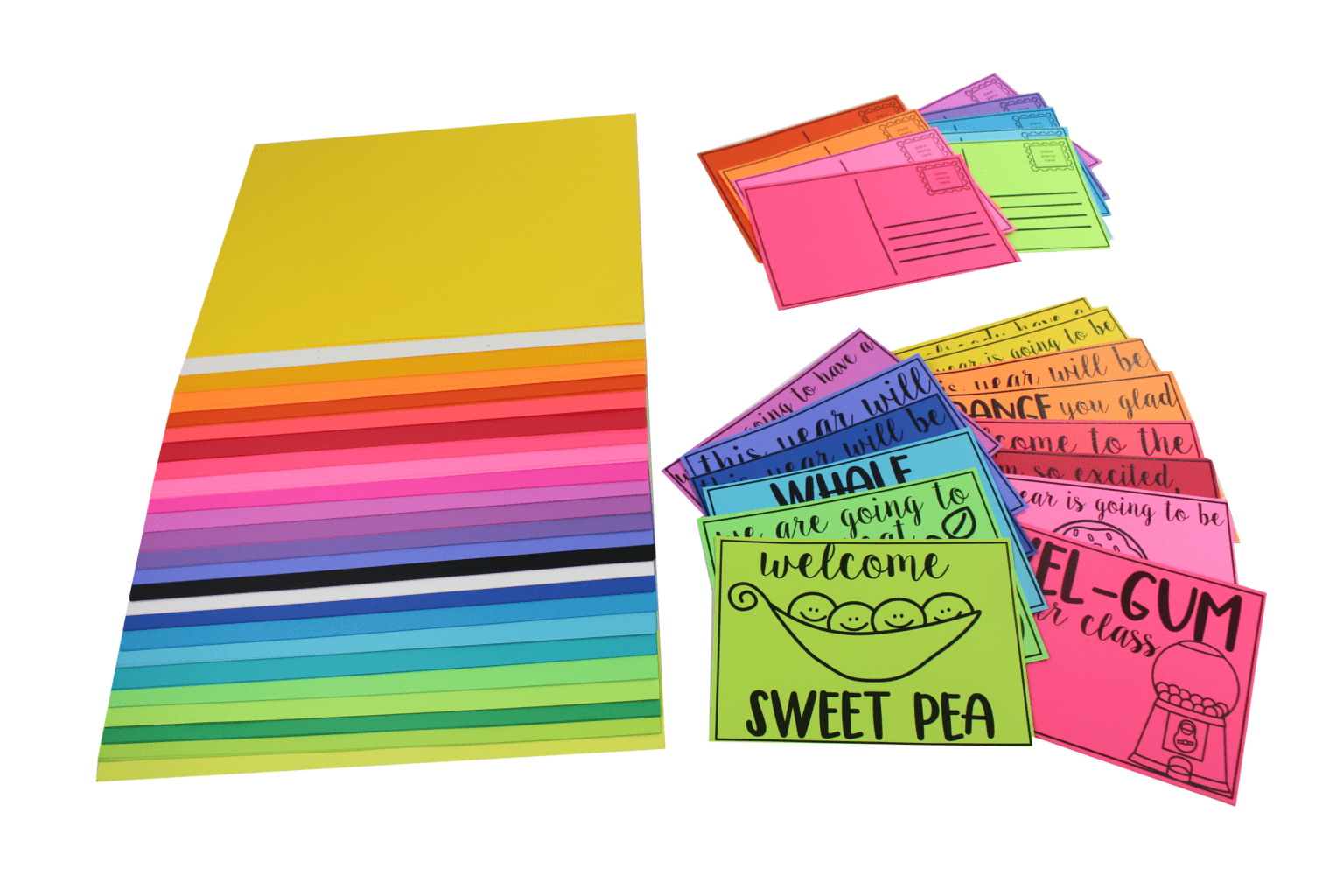 Colorful Student Welcome Postcards - Tunstall's Teaching