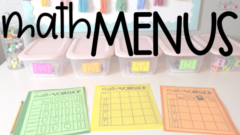 Different ways to use math menus for guided math workshop.
