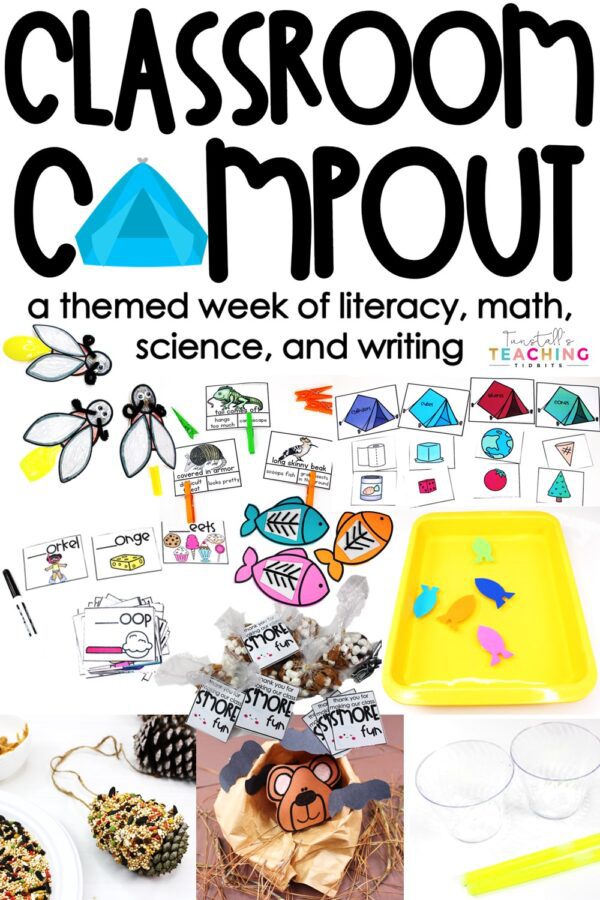 Read this post for 9 Ideas for Camping Themed Classroom Activities {Freebie}