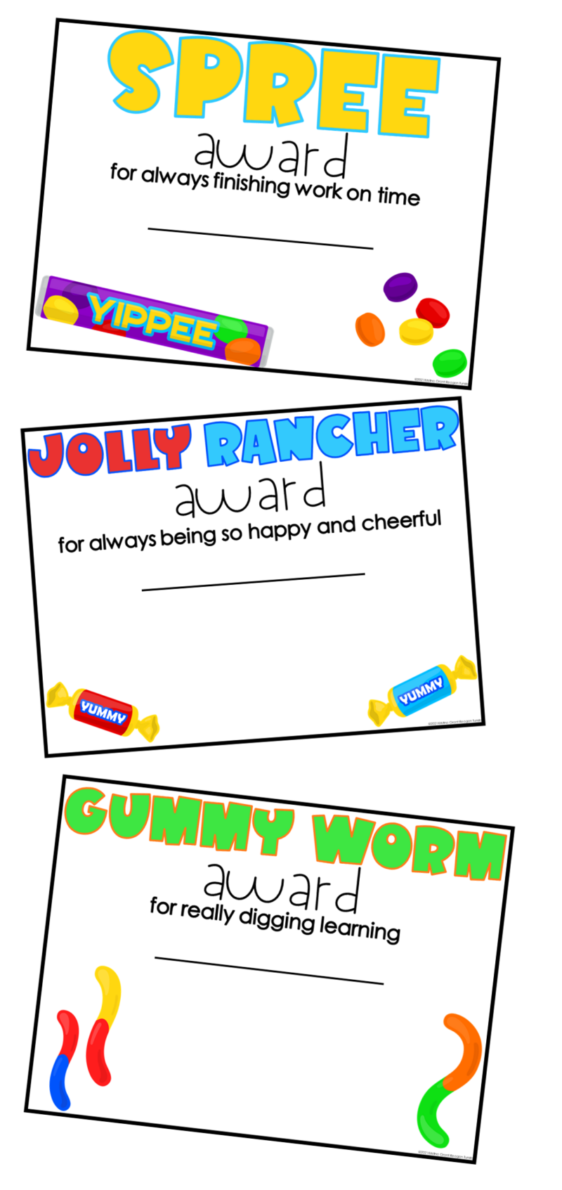 editable candy awards