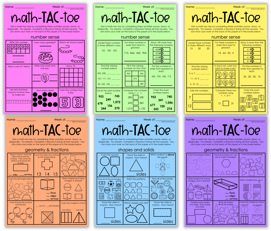 Math Tac Toe