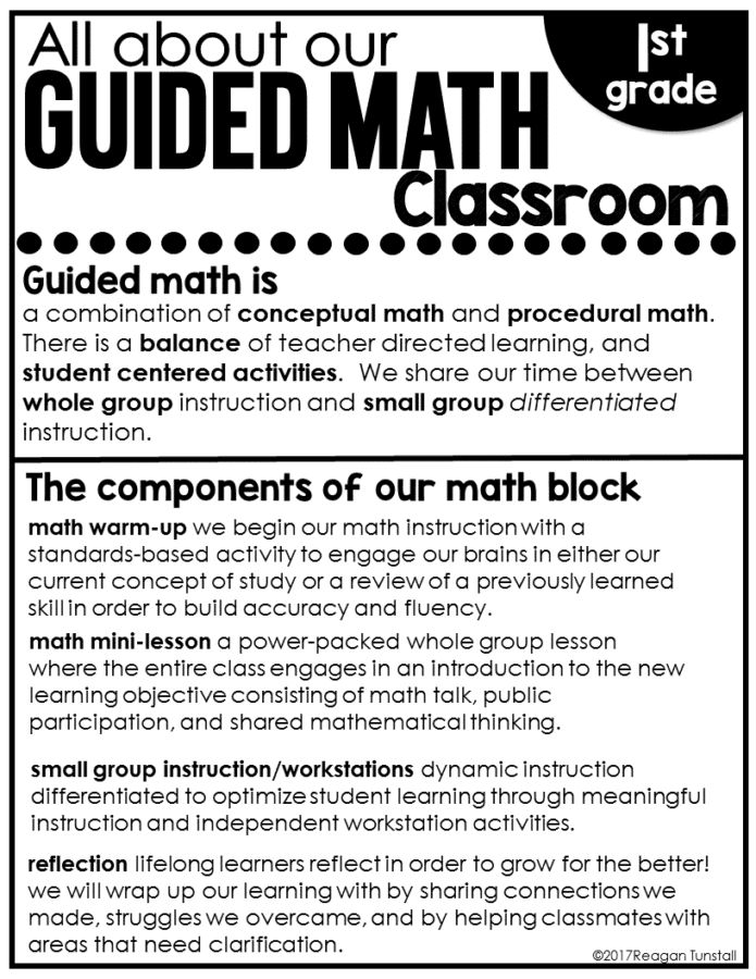 Guided Math Home Connection