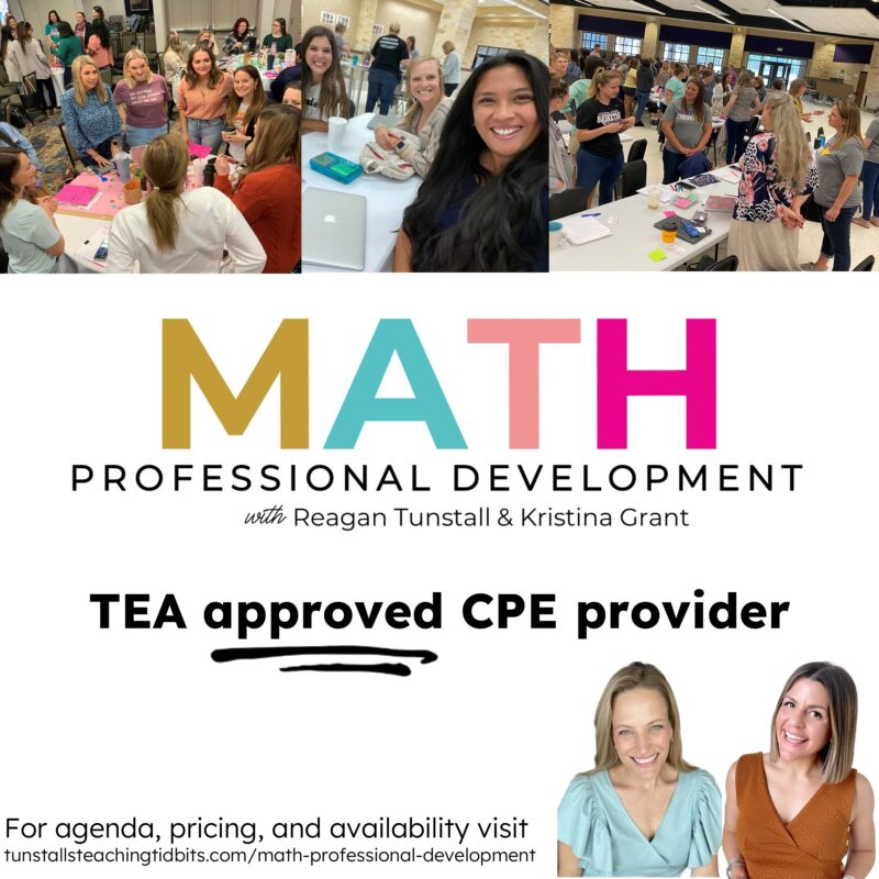 math professional development workshop with teachers led by Reagan Tunstall and Kristina Grant