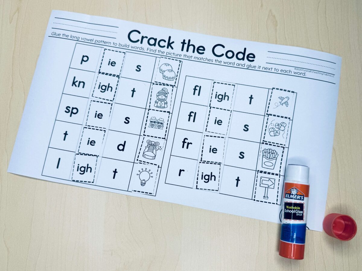 Phonics Activities for First Grade Word Work Centers