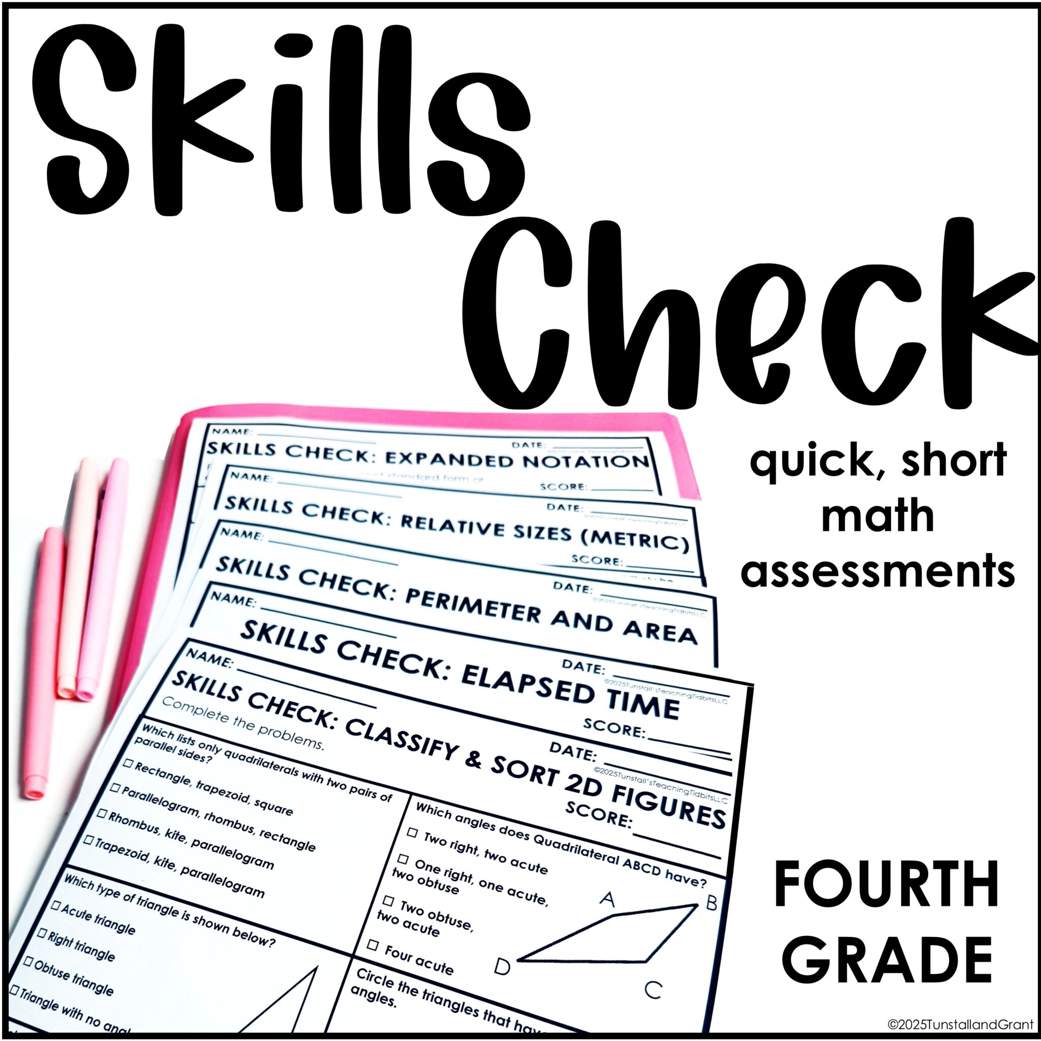 Skills Check: Quick One Skill Math Assessments - Tunstall's Teaching