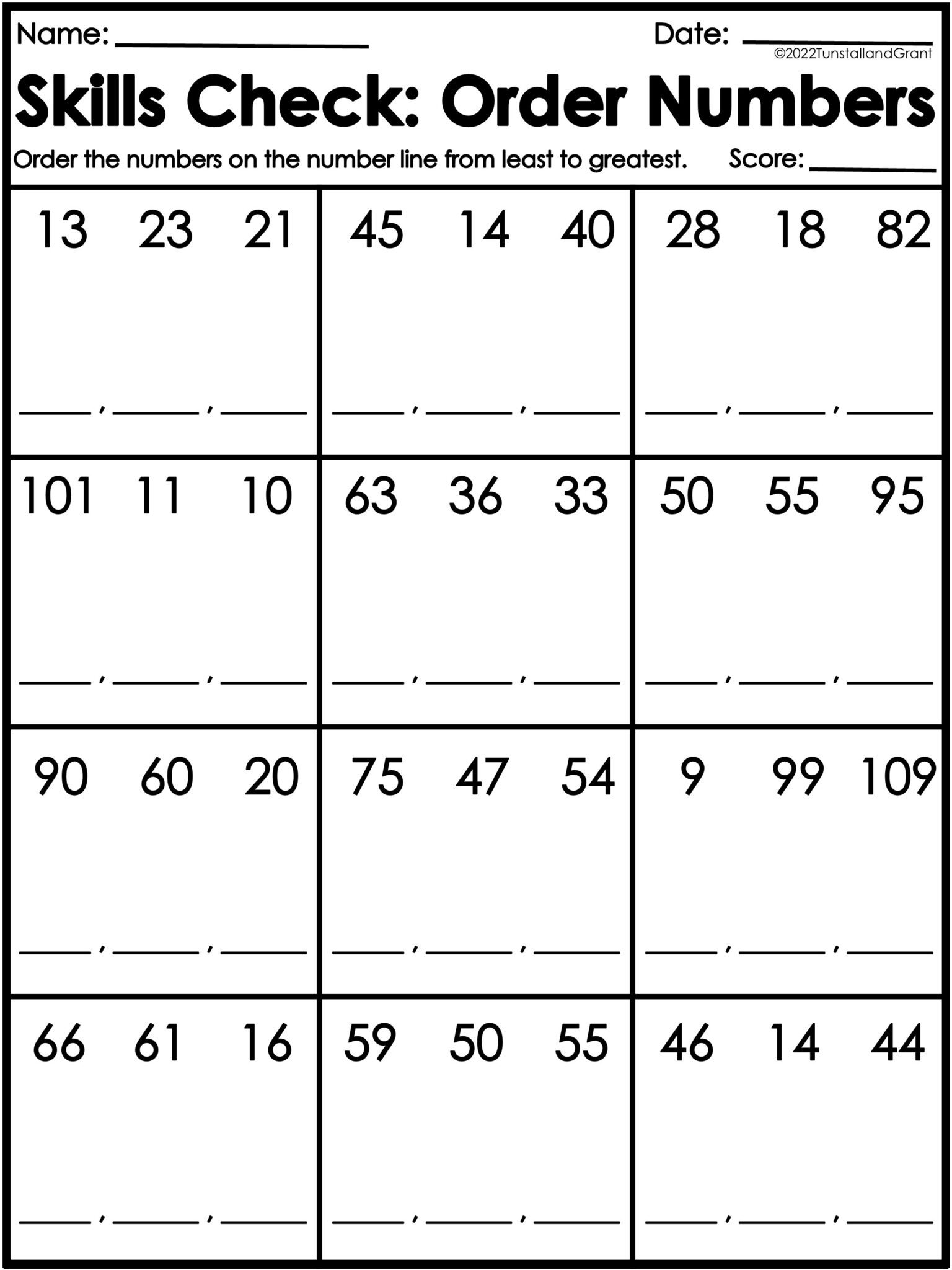 Skills Check: Quick One Skill Math Assessments - Tunstall's Teaching