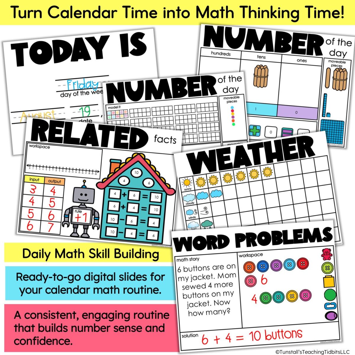Digital Daily Math Meeting Slides for Calendar Math