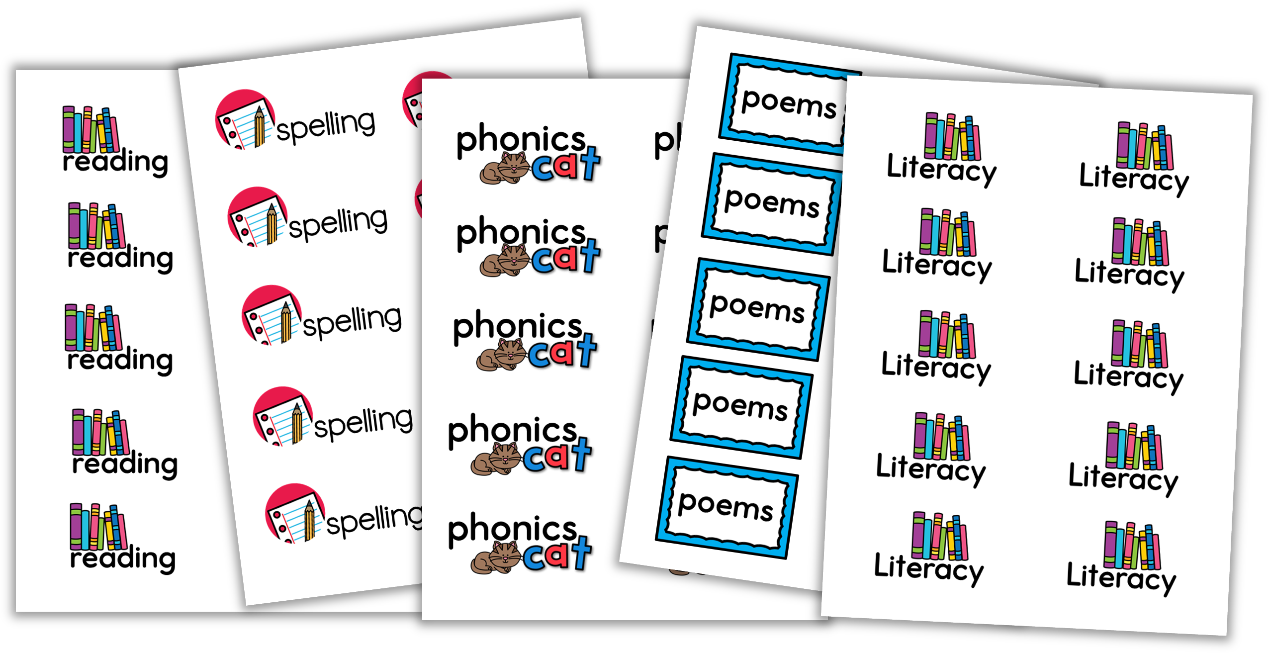 Free Literacy Labels for Folders
