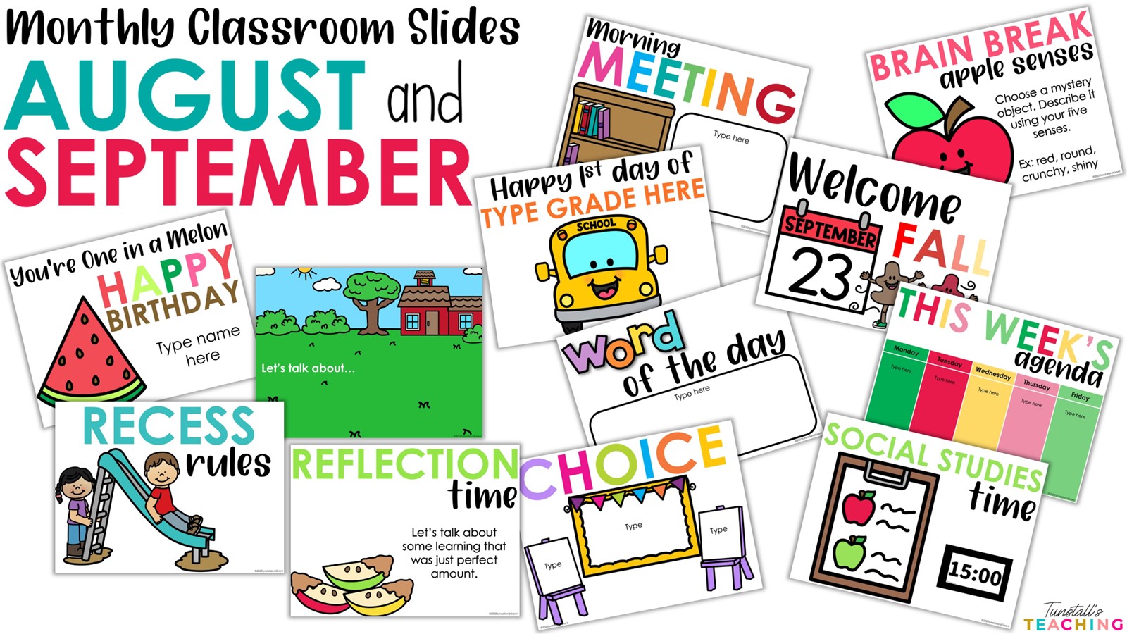 Monthly Classroom Slides For Teaching