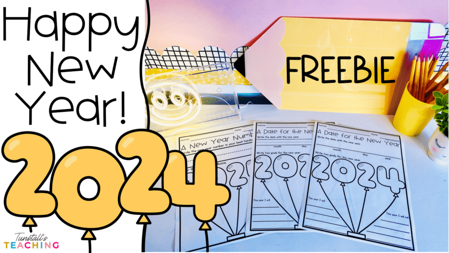 New Year Freebie January Math and Literacy