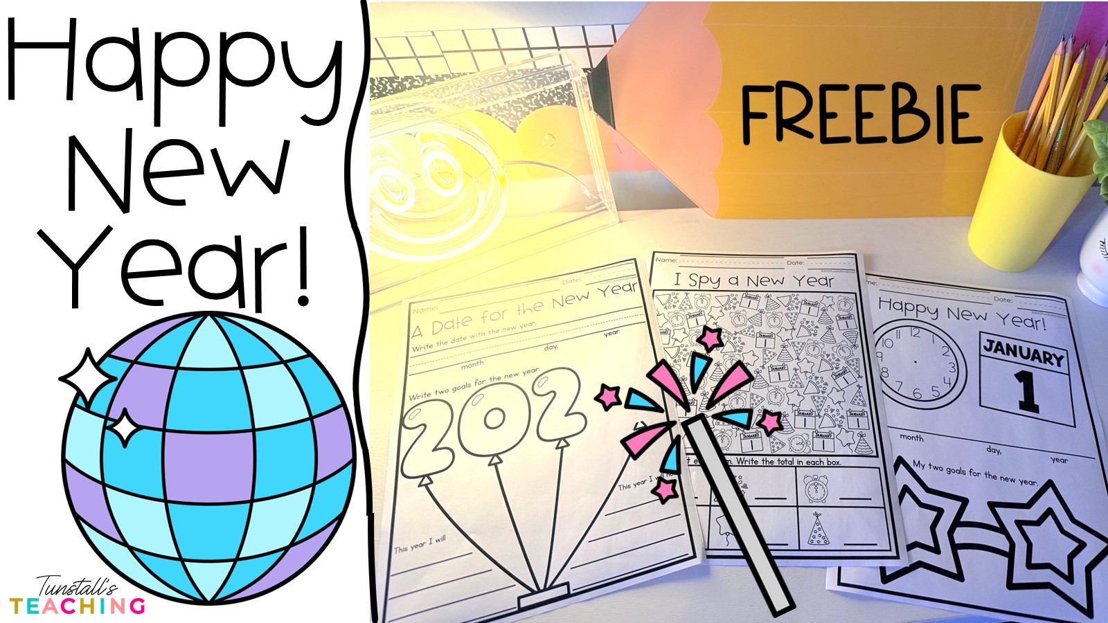 January Math and Literacy with Free New Year’s Activities