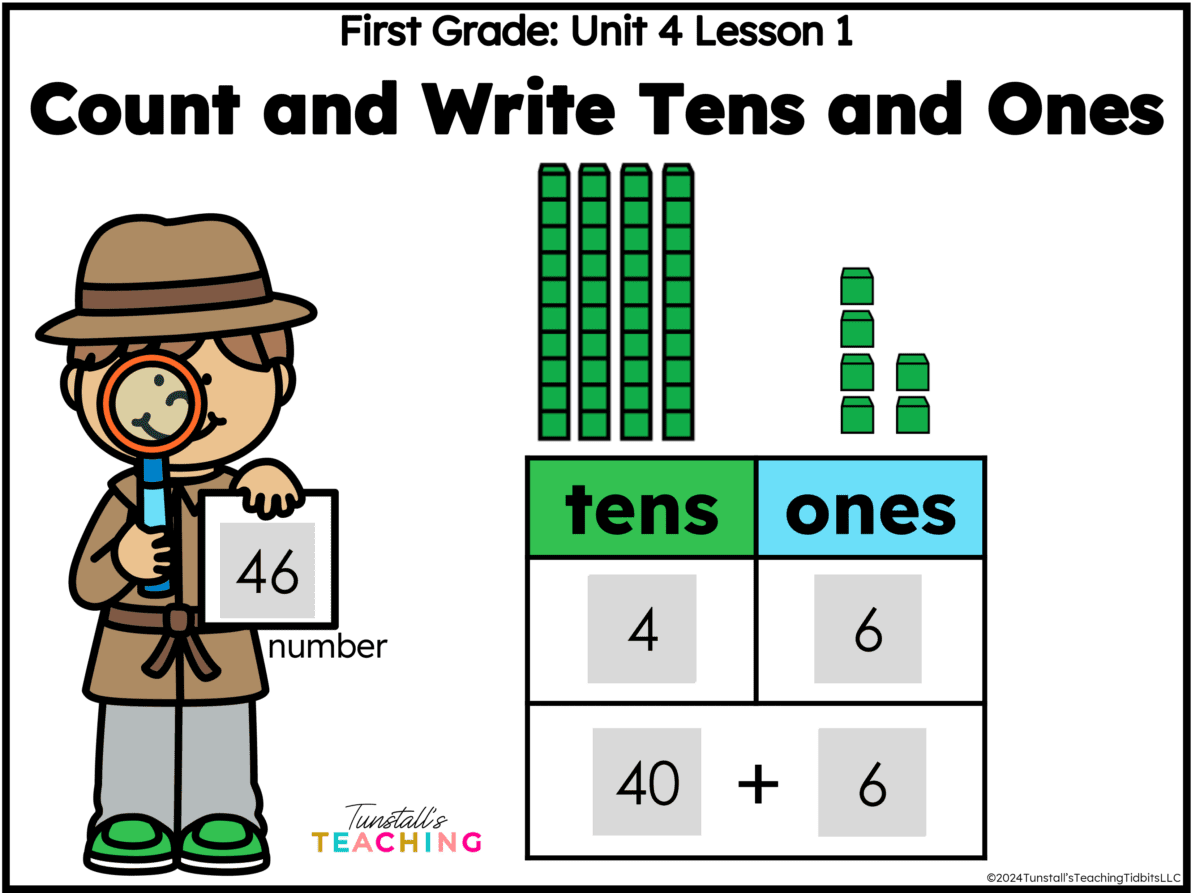 Counting base ten blocks as tens and ones using expanded form