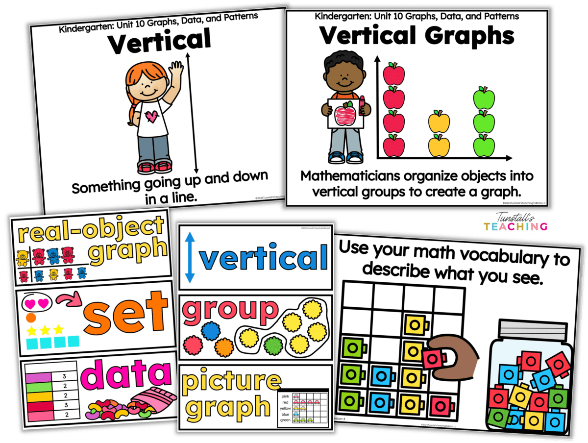 Math strategies, vocabulary, and reflection visuals for graphs and data Total Math Lesson