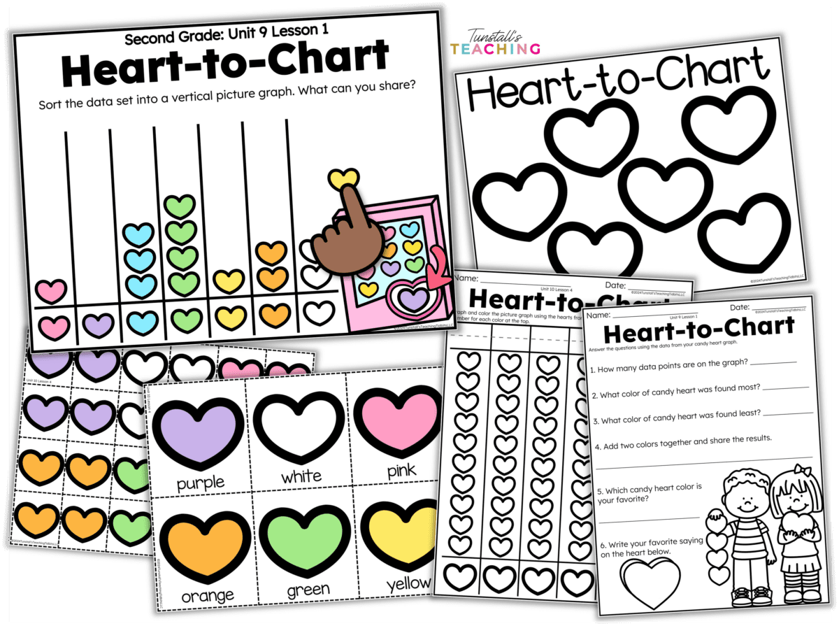 Heart-to-Chart Candy heart graphing free lesson download visuals