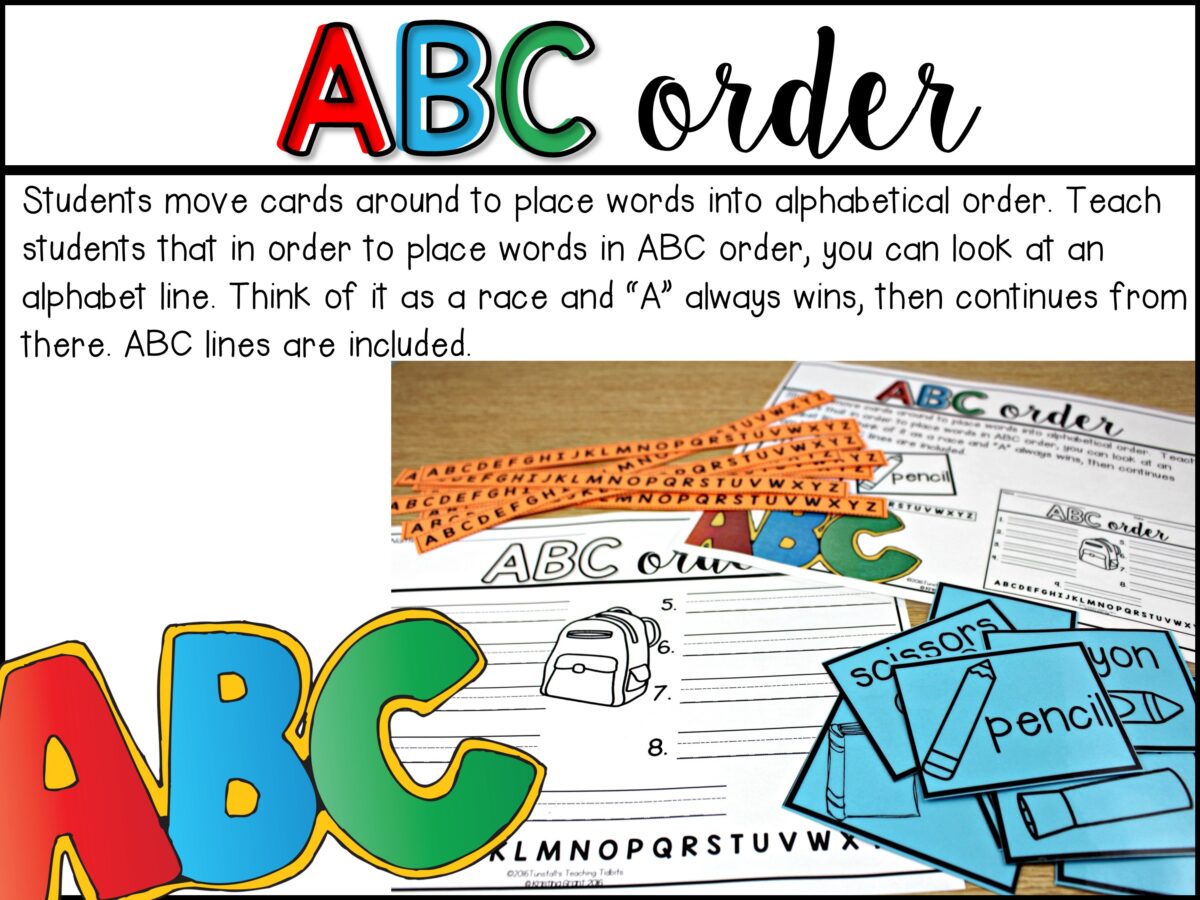 ABC Order Literacy Activity