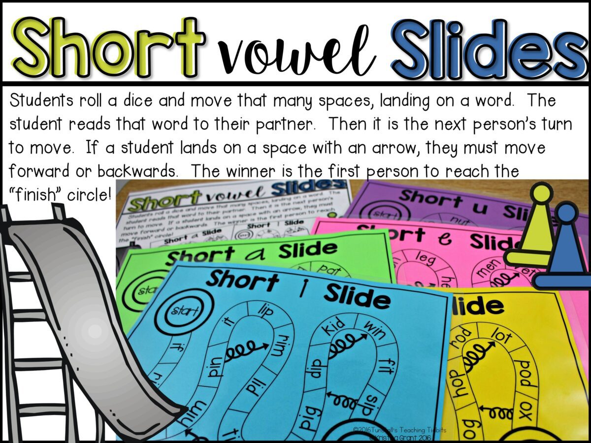 short vowel slides literacy center