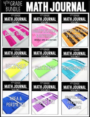 4th grade math journal bundle
