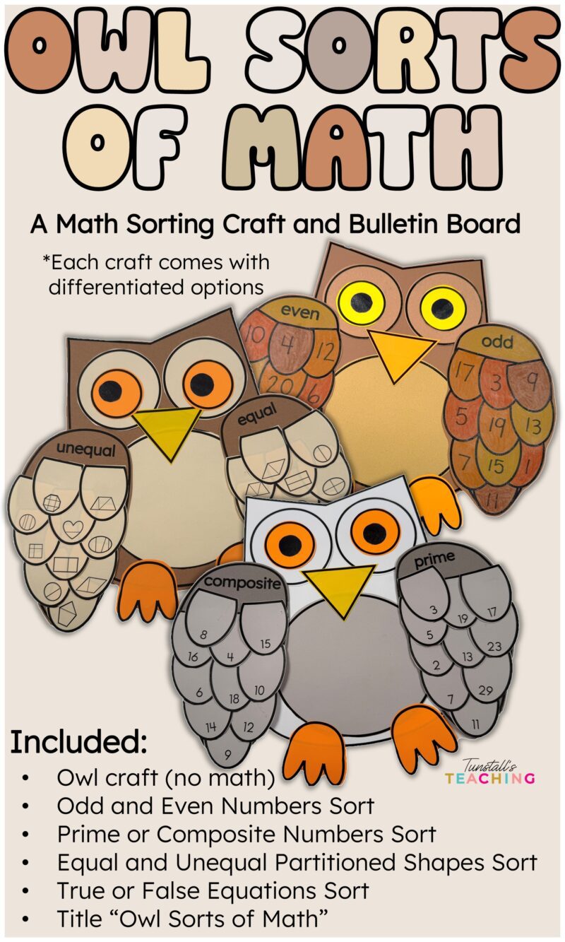 Editable and differentiated templates from Owl Sorts of Math resource