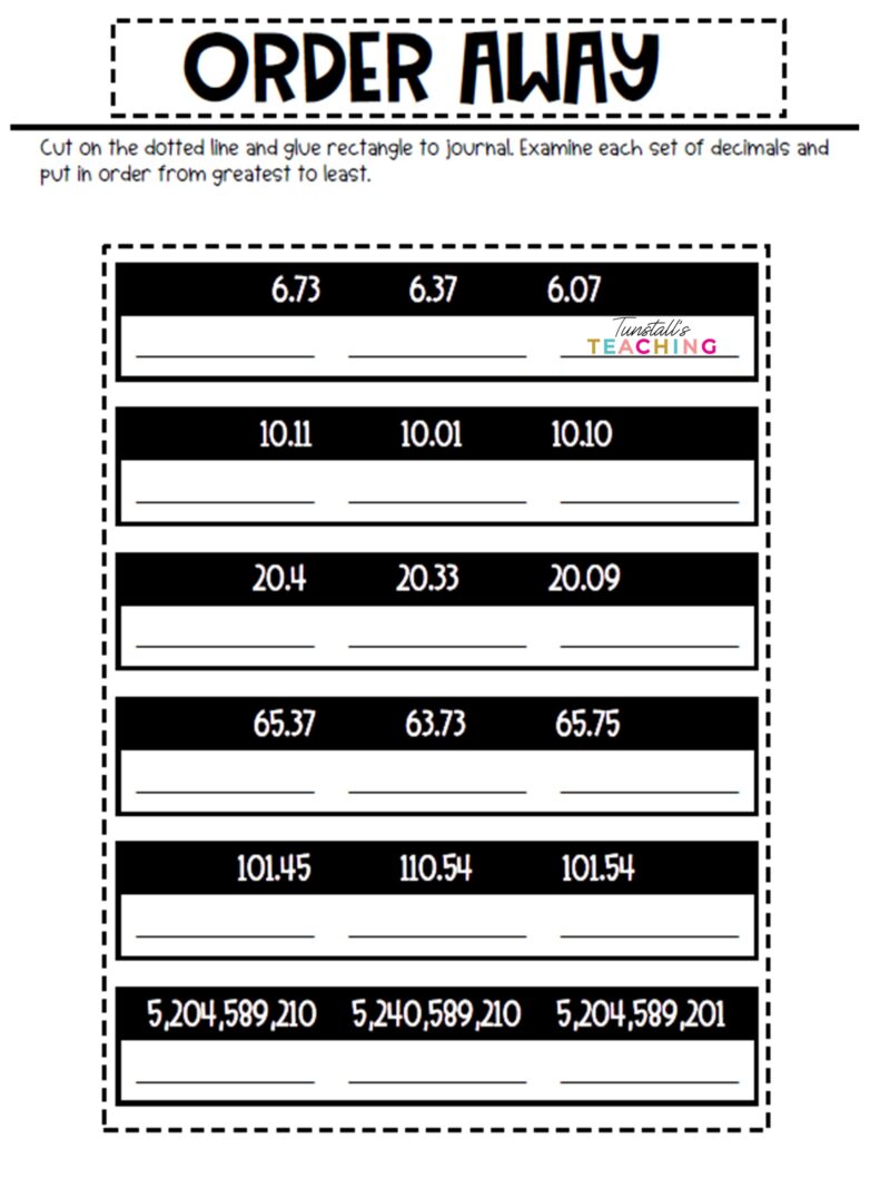 4th grade free samples of math journals