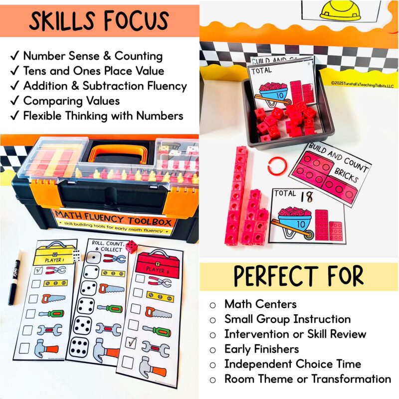 Skills Focus for math fluency activities