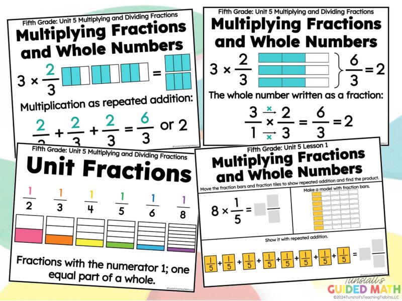 fifth grade fractions teaching slides multiplying and dividing fractions lessons