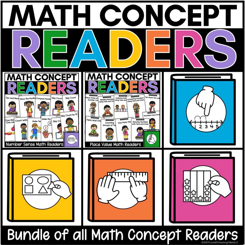 Math Concept Readers Bundle of all Concept Readers Number Sense, Place Value, Addition and Subtraction, Geometry, Measurement, Graphs and Data