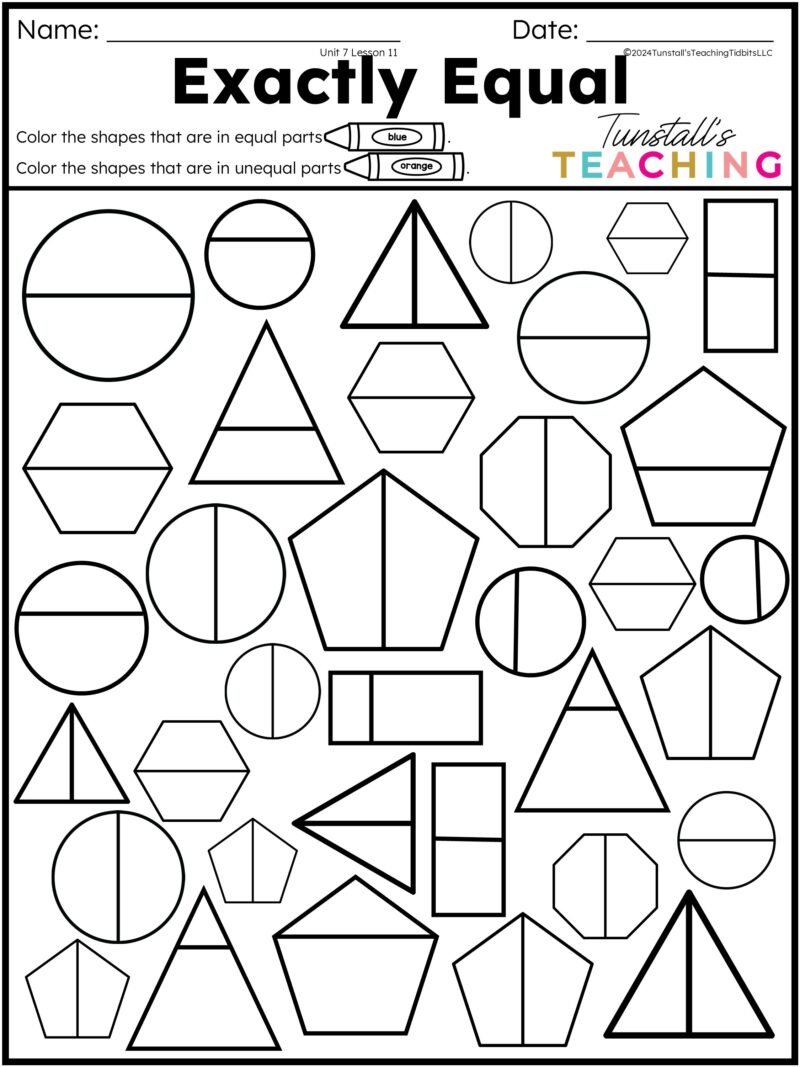 First Grade Total Math Application Page