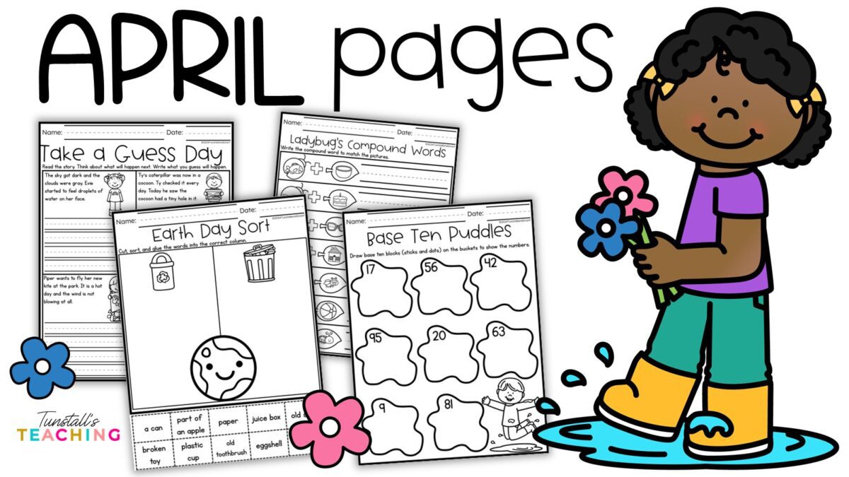 Monthly Math and Literacy Printable Practice Pages for K–2 Classrooms