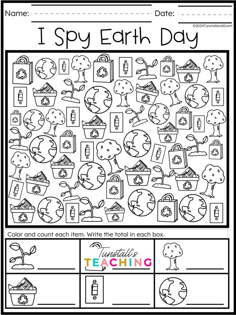 Monthly Pages I Spy Earth Day Free Download