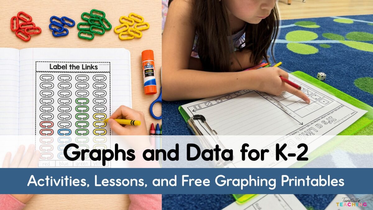 Graphs and data K-2 math activities with hands-on graphing worksheet and student data collection lesson