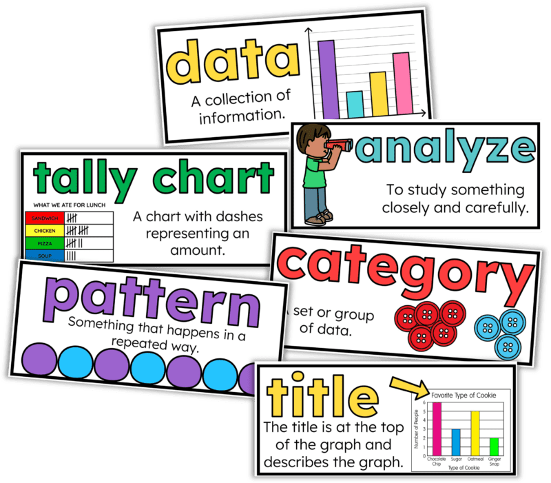 Math Vocabulary Cards Graphs and Data