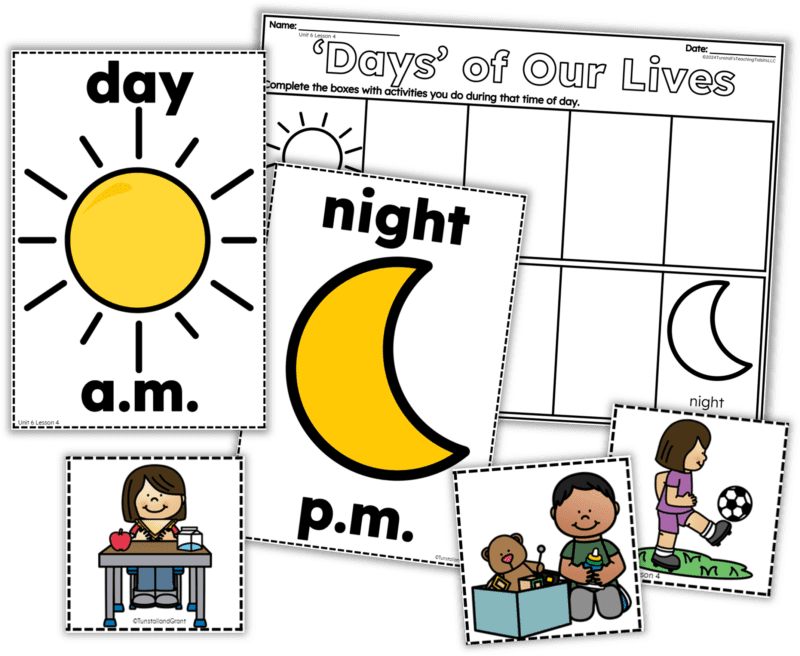 Telling time activity AM and PM sort.