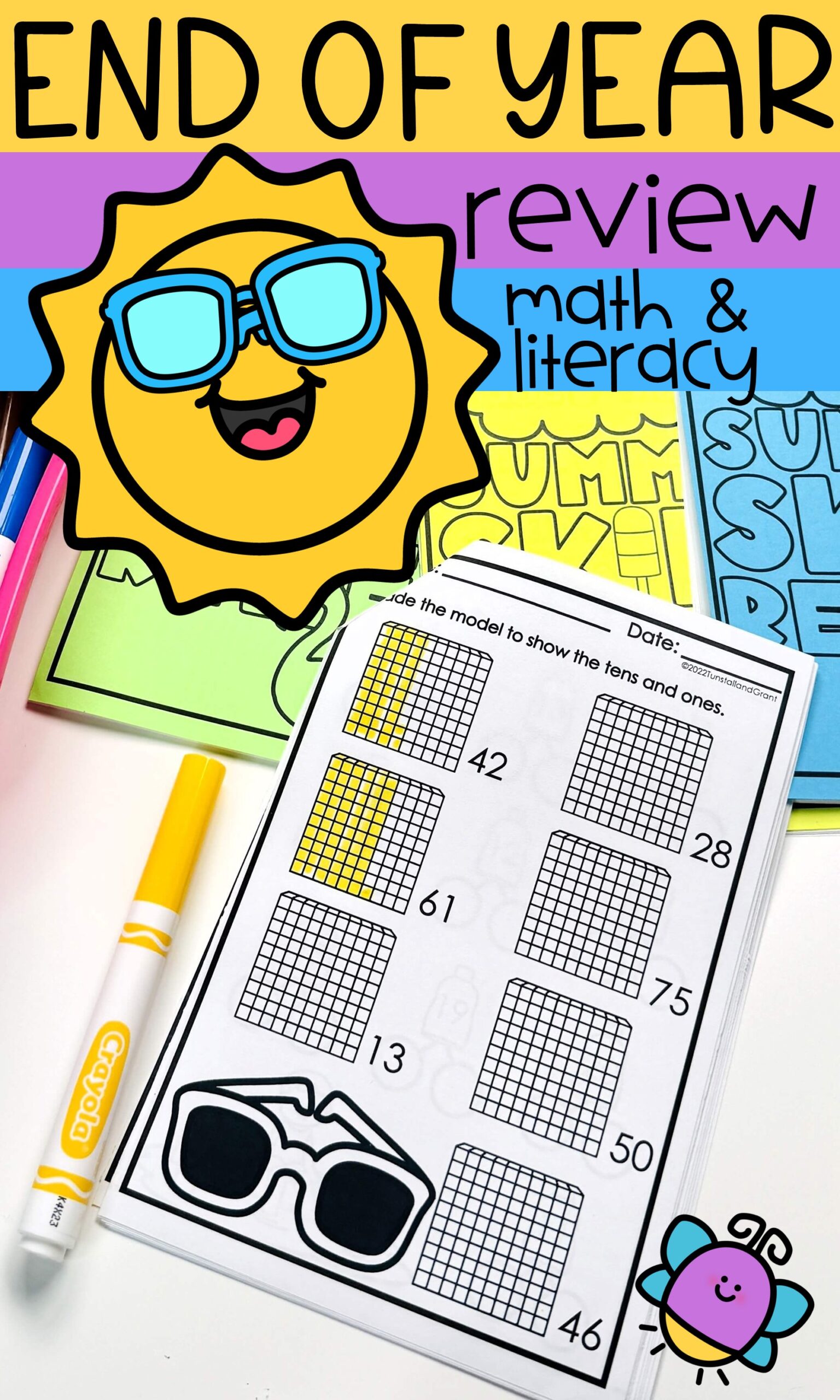 May and June Math and Literacy Practice Pages for End of Year Review