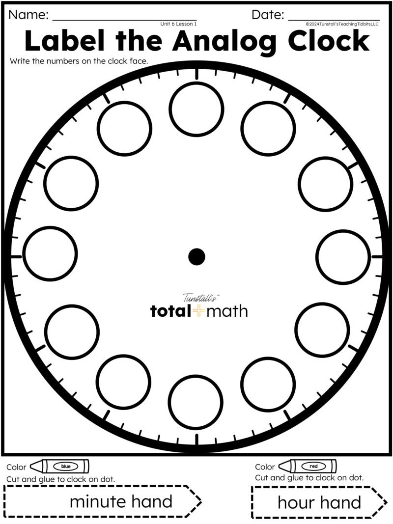 Label the Analog Clock