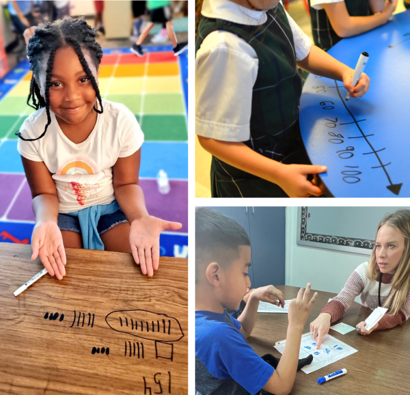 Students engaged in small group instruction